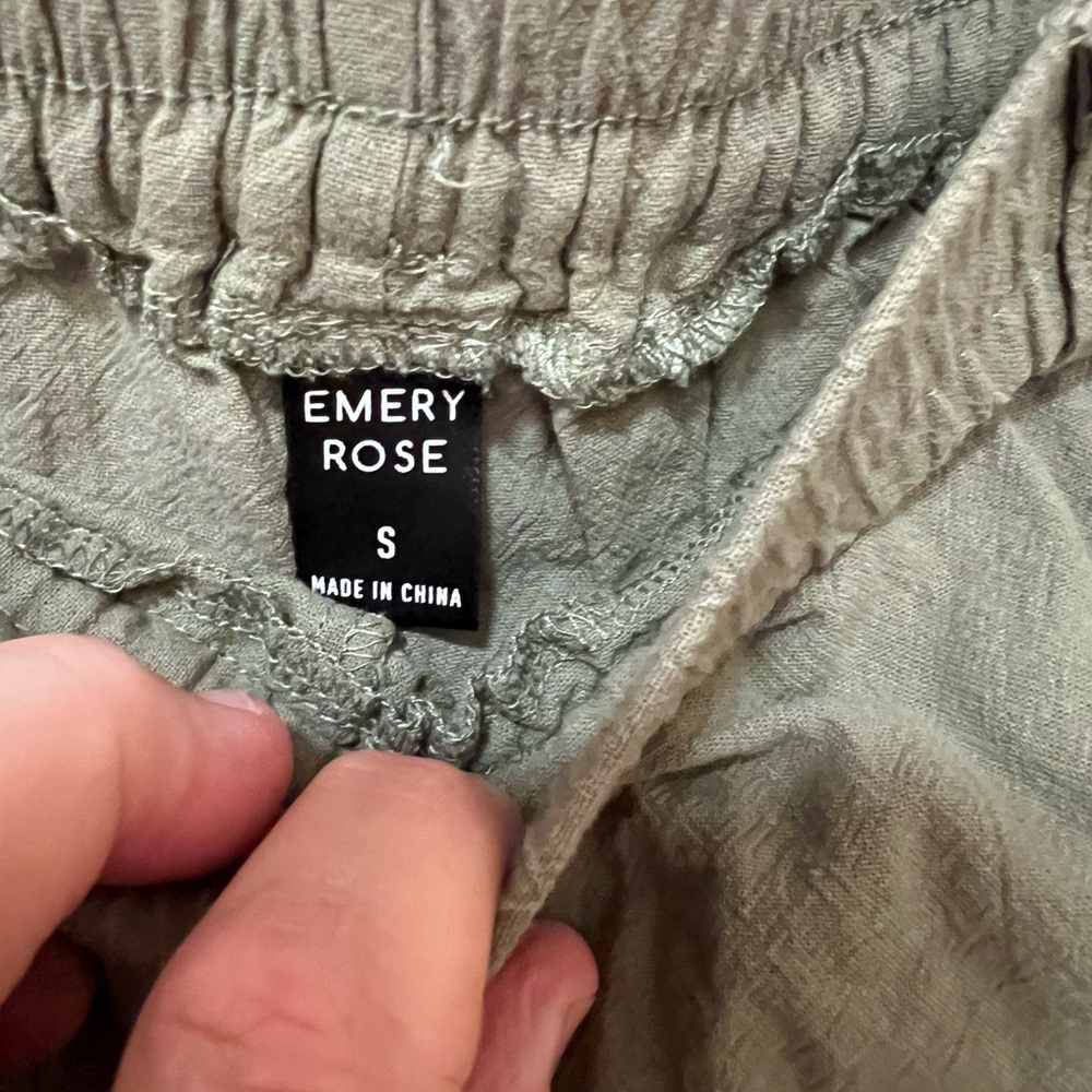 Emery Rose Olive Green Wide-Leg Pants - Small - Picture 4 of 5